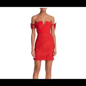 Red stylestalker off shoulder dress bloomingdales